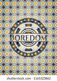 Boredom arabesque badge. arabic decoration.