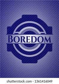 Boredom emblem with jean background
