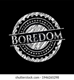 Boredom on chalkboard. Vector Illustration. Detailed. 