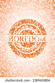 Boredom orange mosaic emblem. Vector Illustration. Detailed.