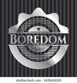Boredom silvery emblem. Vector Illustration. Mosaic.