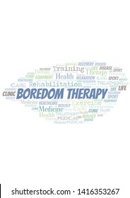 Boredom Therapy word cloud. Wordcloud made with text only.