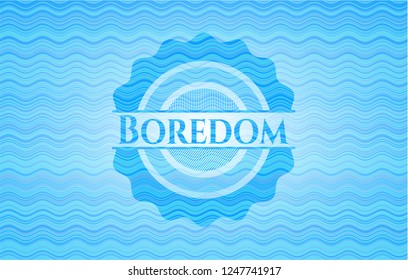 Boredom water representation emblem background.