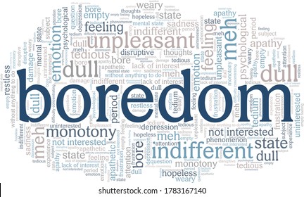 Boredom word cloud isolated on a white background