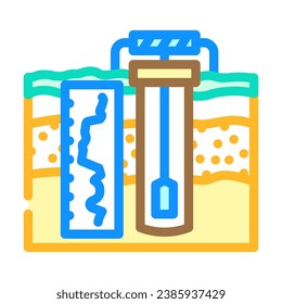 borehole logging hydrogeologist color icon vector. borehole logging hydrogeologist sign. isolated symbol illustration