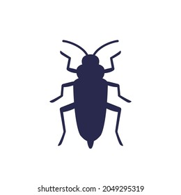 Bierbug-Symbol auf weißem, hölzernem Käfer