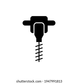 Icono de tierra de borde en forma plana y sólida icono de glifo, aislado en fondo blanco 