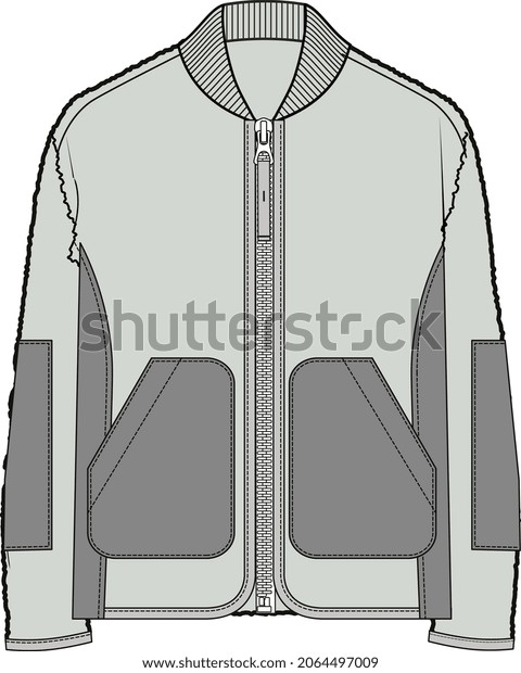 BORG FLEECE JACKET BOMBER AND COAT FOR MEN AND
BOYS VECTOR