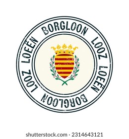 Borgloon, sello de caucho grungo vectorial de la ciudad de Bélgica sobre fondo blanco