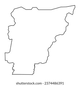 Mapa del departamento de Borgou, división administrativa de Benín.