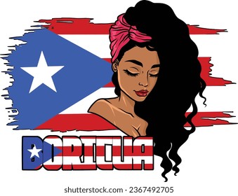 Boricua Puerto Rico Flagge Puerto Rico Land Proud hübsche Frau National Patriotis