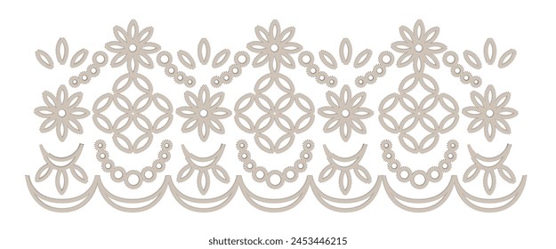 Boridered,Eyelet Lace,Embroidery seamless pattern with floral elements. Embroidery for fashion products. Elegant tiled design for borders, best for print fabric or paper and more.