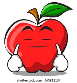 Boring apple cartoon character design vector illustration