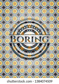 Boring arabesque emblem background. arabic decoration.