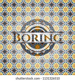 Boring arabesque style emblem. arabic decoration.