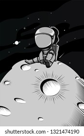 boring astronaut in space