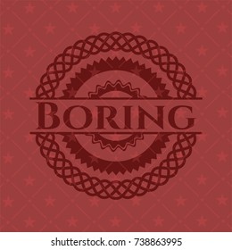 Boring badge with red background