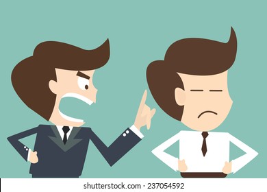 Boring boss concept - angry boss 