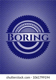  Boring emblem with denim texture