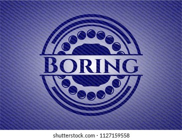 Boring emblem with jean background