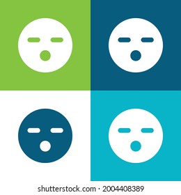 Boring Face Flat cuatro colores mínimo conjunto de iconos