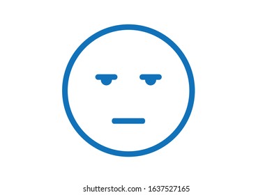 Boring face icon vector isolate 