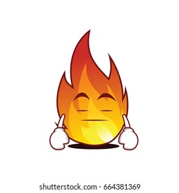 Boring fire character cartoon style vector illustration