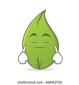 Boring leaf character cartoon art vector illustration