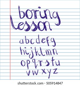 Boring lesson font vector 