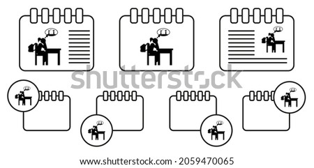 Boring lesson vector icon in calender set illustration for ui and ux, website or mobile application