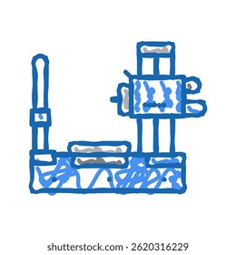 maçante máquina doodle ícone esboço vetor. sinal de máquina maçante. símbolo isolado ilustração