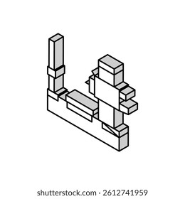 boring machine isometric icon vector. boring machine sign. isolated symbol illustration