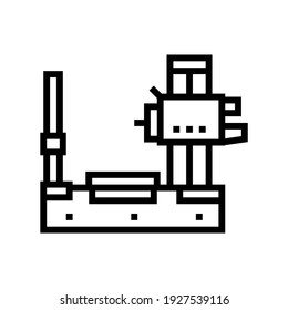 boring machine line icon vector. boring machine sign. isolated contour symbol black illustration