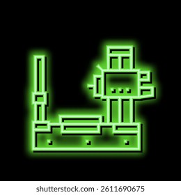 boring machine neon light sign vector. boring machine illustration