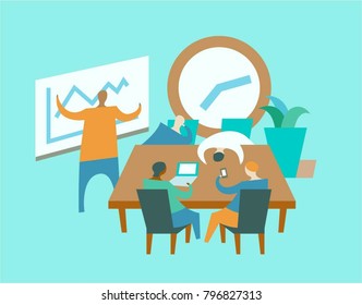 Boring meeting illustration