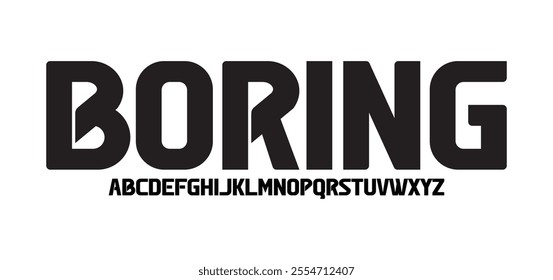 Boring, Modern Tech  Futuristic and sans serif Font. Regular Italic Uppercase Lowercase Typography urban style alphabet fonts for fashion, sport, technology, digital, movie, vector illustration
