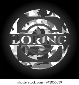 Boring on grey camouflage pattern