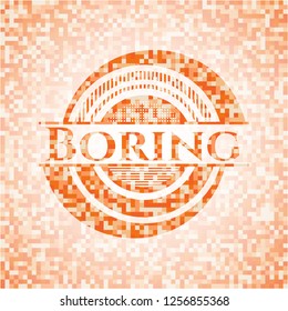 Boring orange mosaic emblem