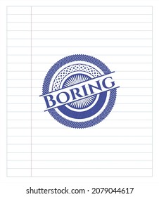 Boring with pen strokes. Blue ink. Vector Illustration. Detailed. 