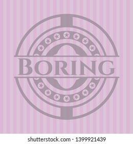 Boring pink emblem. Vintage. Vector Illustration. Detailed.