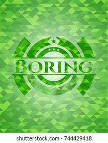 Boring realistic green mosaic emblem