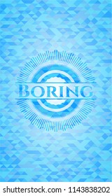 Boring realistic light blue emblem. Mosaic background