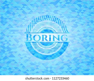 Boring realistic light blue mosaic emblem
