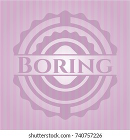 Boring realistic pink emblem