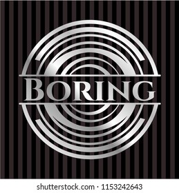 Boring silver emblem
