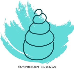 Boring turret snail seashell, icon illustration, vector on white background