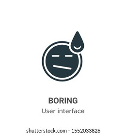 Boring vector icon on white background. Flat vector boring icon symbol sign from modern user interface collection for mobile concept and web apps design.