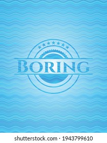 Boring water wave concept badge. Vector Illustration. Detailed. 