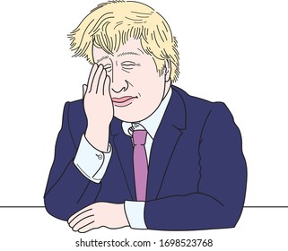 Boris Johnson British Politician Portrait Drawing Stock Vector (Royalty ...