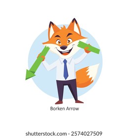Borken Arrow vector character illustration. EPS 10 File
